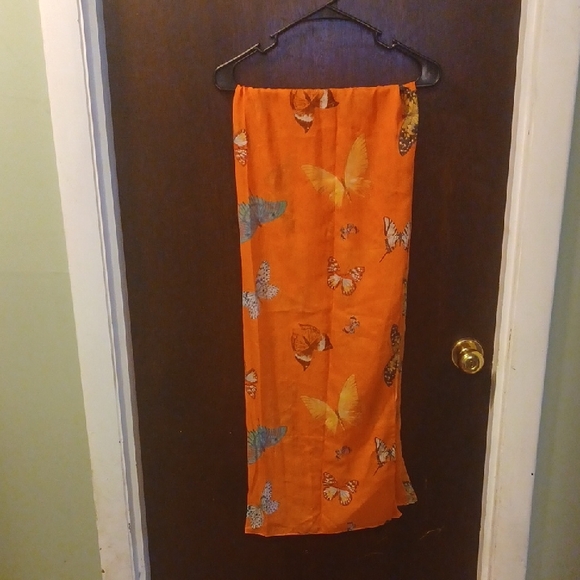 ART OF THE SCARF Accessories - ART OF THE SCARF Tie Rack Orange Butterfly Scarf